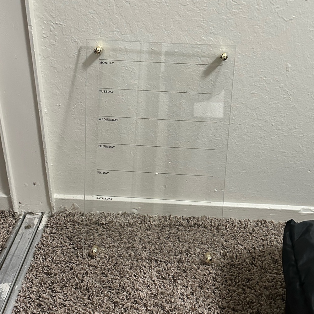 Threshold Clear Acrylic Weekly Planner with Gold Accents